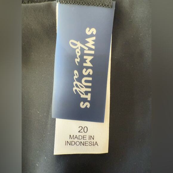 NWT Swimsuits For All Wide-Band Swim Short With Built-In Brief Black Size 20 - Picture 4 of 8